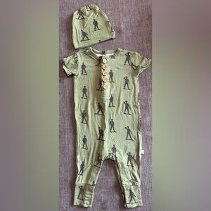 Posh Peanut Military Romper with Hat